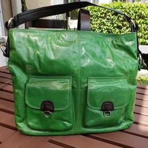 Genuine leather gorgeous green handbag NWOT